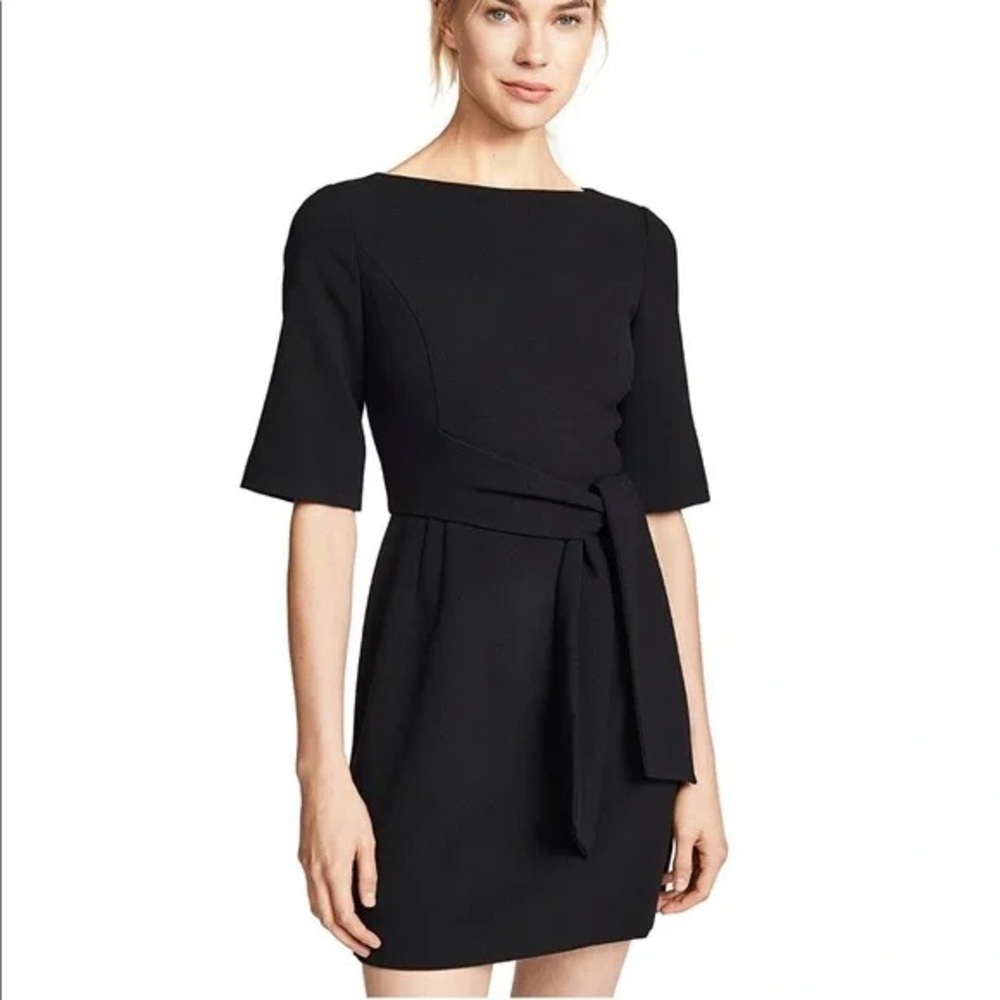 🆕Alice + Olivia Virgil Boatneck Wrap Dress Black 4